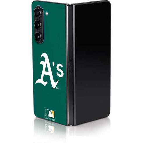 MLB Oakland Athletics - Solid Distressed Galaxy Z Fold5 5G Skin